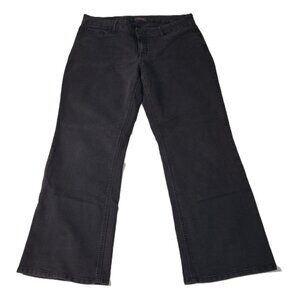 Denver Hayes Mid Rise Bootcut Faded Black Jeans Size 12 Silver Pocket Detail Vtg